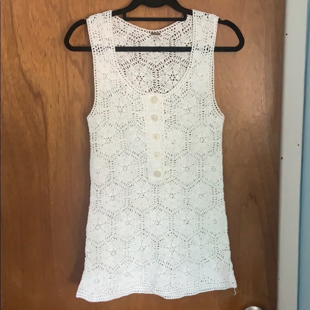 White crotchet beach coverup